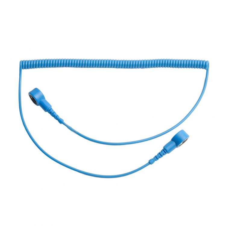 Premium coil cord Blue with 10mm Snap both ends. 1.8m long Blue